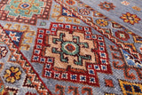 Grey Khorjin Persian Gabbeh Hand Knotted Wool Rug - 4' 1" X 5' 10" - Golden Nile