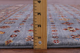 Grey Khorjin Persian Gabbeh Hand Knotted Wool Rug - 4' 1" X 5' 10" - Golden Nile