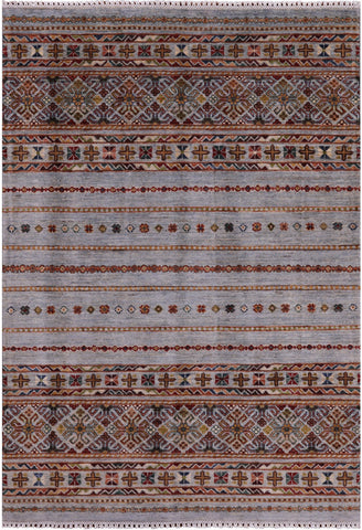 Khorjin Persian Gabbeh Hand Knotted Wool Rug - 4' 2