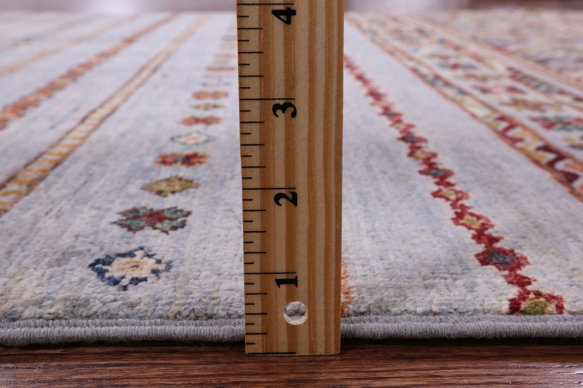 Khorjin Persian Gabbeh Hand Knotted Wool Rug - 4' 2" X 5' 11" - Golden Nile