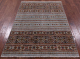 Khorjin Persian Gabbeh Hand Knotted Wool Rug - 4' 2" X 5' 11" - Golden Nile