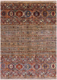 Khorjin Persian Gabbeh Handmade Wool Rug - 4' 2" X 5' 10" - Golden Nile
