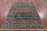 Tribal Persian Gabbeh Hand Knotted Wool Rug - 5' 8" X 8' 3" - Golden Nile