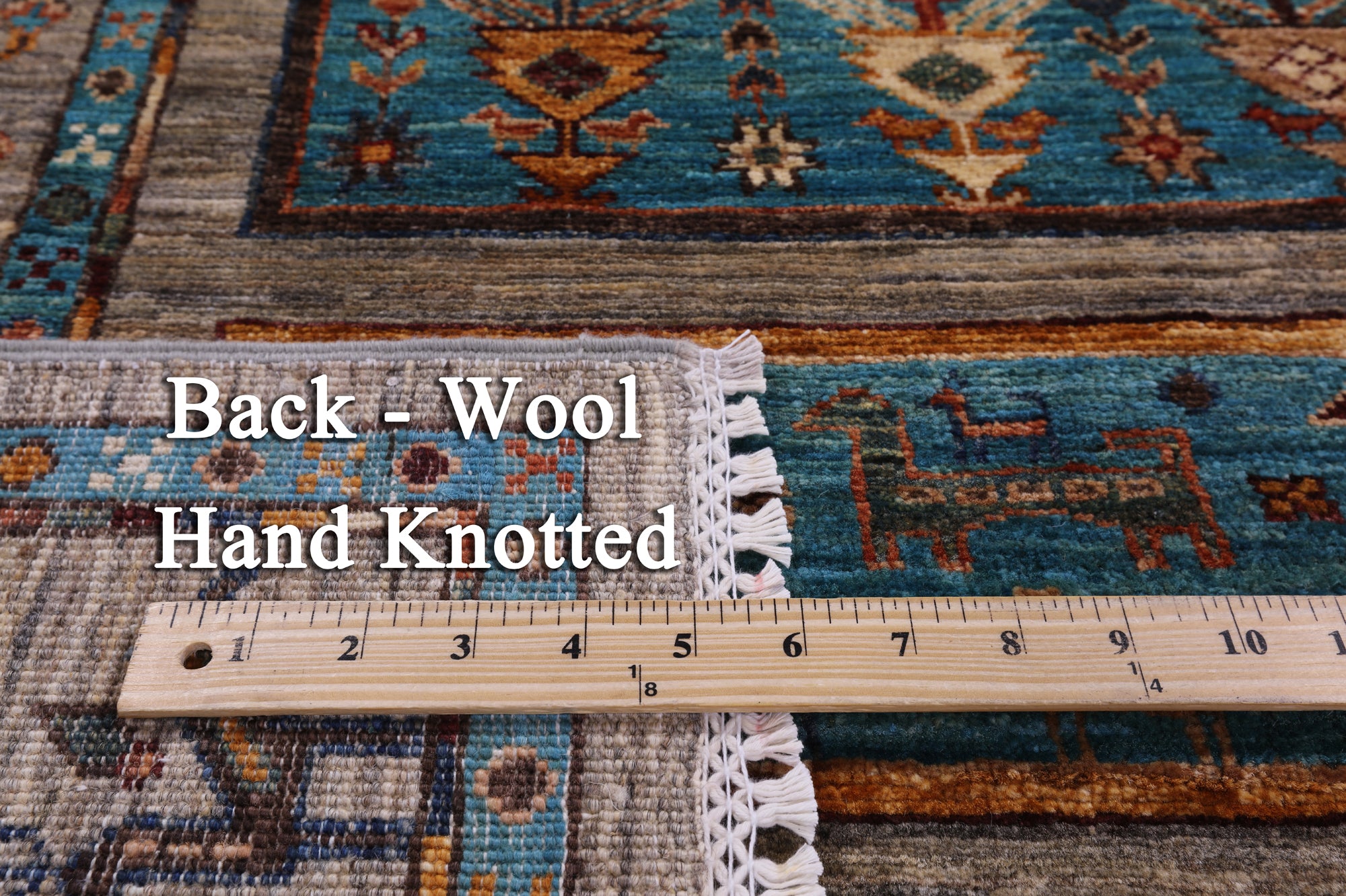 Tribal Persian Gabbeh Hand Knotted Wool Rug - 5' 8" X 8' 3" - Golden Nile