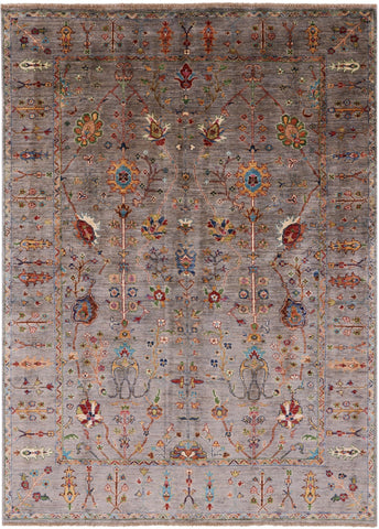 Persian Tabriz Hand Knotted Wool Rug - 5' 8