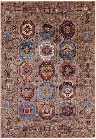 Turkmen Ersari Hand Knotted Wool Rug - 5' 7