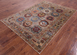 Turkmen Ersari Hand Knotted Wool Rug - 5' 7" X 7' 11" - Golden Nile