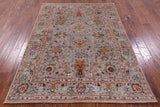 Peshawar Hand Knotted Wool Rug - 5' 0" X 6' 8" - Golden Nile