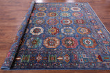 Blue Turkmen Ersari Handmade Wool Rug - 8' 6" X 10' 0" - Golden Nile