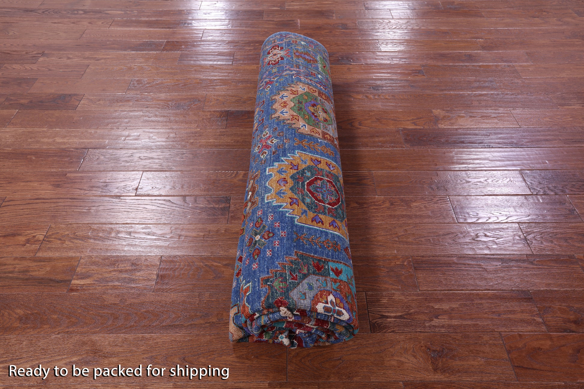 Blue Turkmen Ersari Handmade Wool Rug - 8' 6" X 10' 0" - Golden Nile