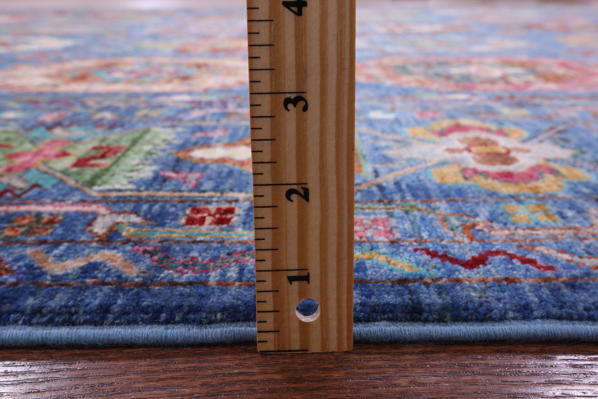 Blue Turkmen Ersari Handmade Wool Rug - 8' 6" X 10' 0" - Golden Nile