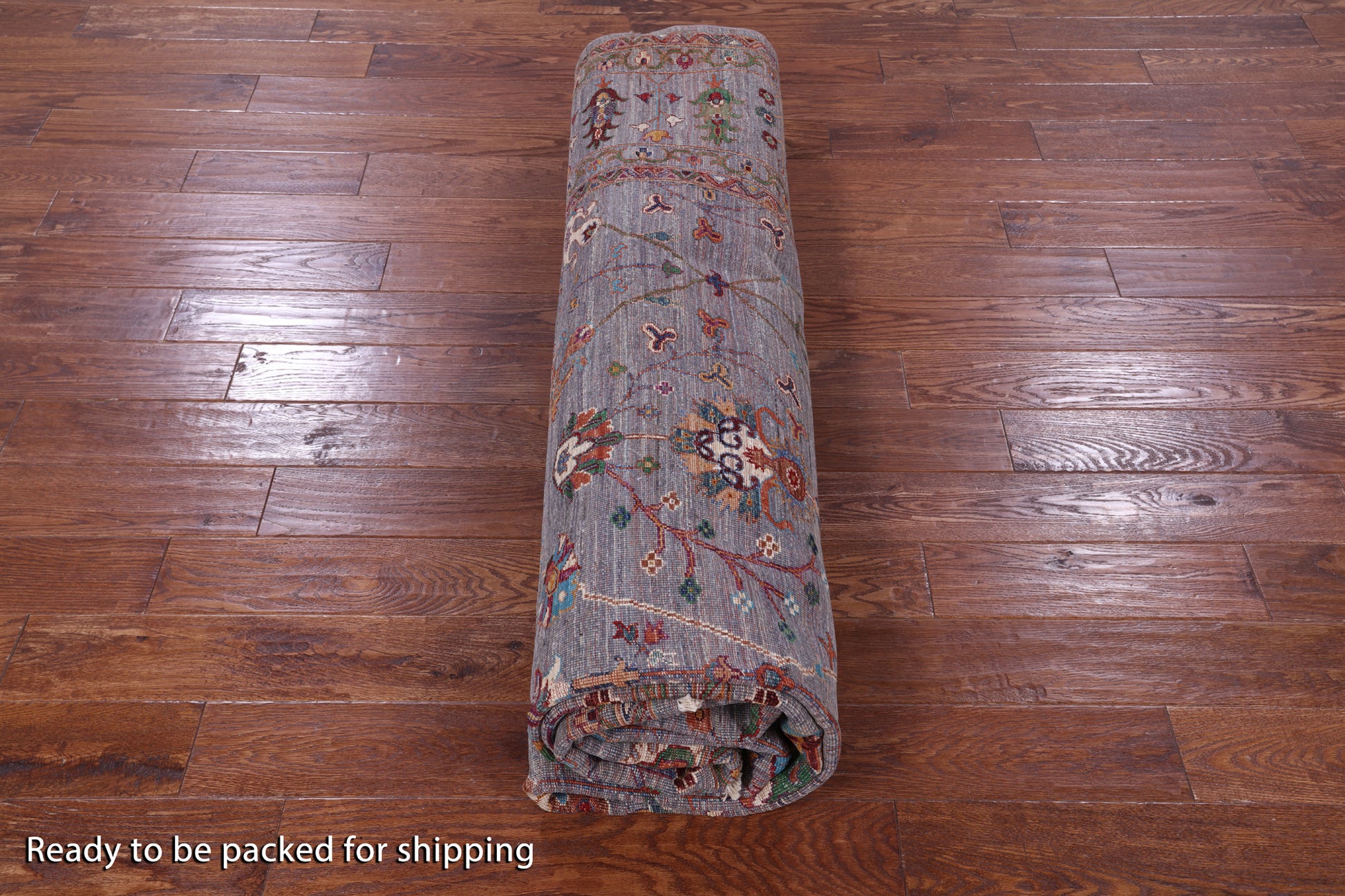 Grey Peshawar Hand Knotted Wool Rug - 9' 1" X 12' 3" - Golden Nile