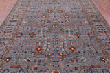 Grey Peshawar Hand Knotted Wool Rug - 9' 1" X 12' 3" - Golden Nile
