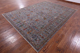 Grey Peshawar Hand Knotted Wool Rug - 9' 1" X 12' 3" - Golden Nile