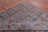 Grey Peshawar Hand Knotted Wool Rug - 9' 1" X 12' 3" - Golden Nile