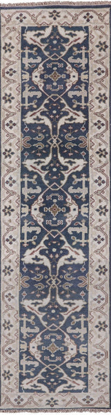 Turkish Oushak Handmade Wool Runner Rug - 2' 7" X 9' 8" - Golden Nile