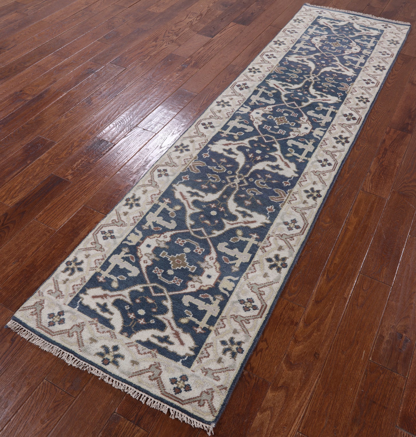 Turkish Oushak Handmade Wool Runner Rug - 2' 7" X 9' 8" - Golden Nile