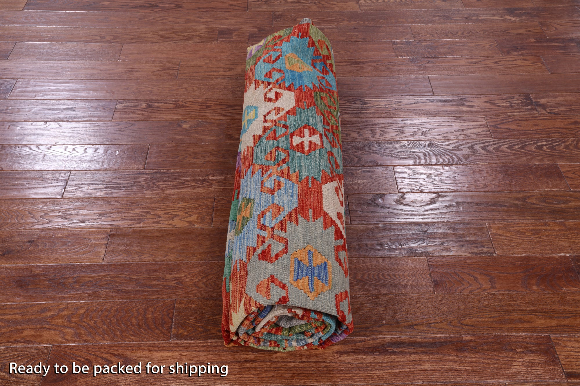 Reversible Kilim Flat Weave Wool On Wool Rug - 11' 6" X 16' 2" - Golden Nile