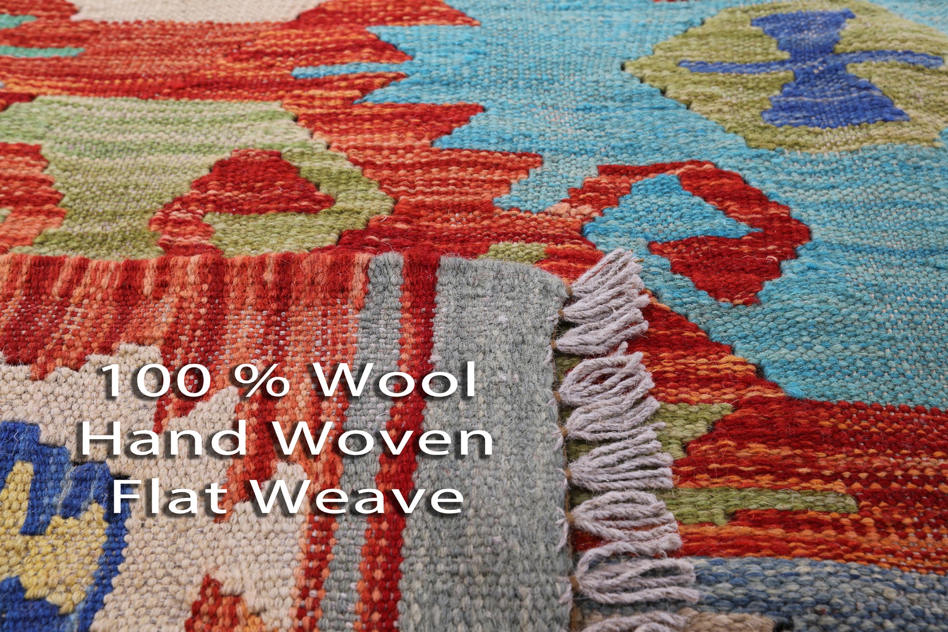 Reversible Kilim Flat Weave Wool On Wool Rug - 11' 6" X 16' 2" - Golden Nile
