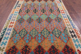 Reversible Kilim Flat Weave Wool On Wool Rug - 6' 6" X 10' 1" - Golden Nile
