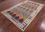 Reversible Kilim Flat Weave Wool On Wool Rug - 6' 6" X 10' 1" - Golden Nile