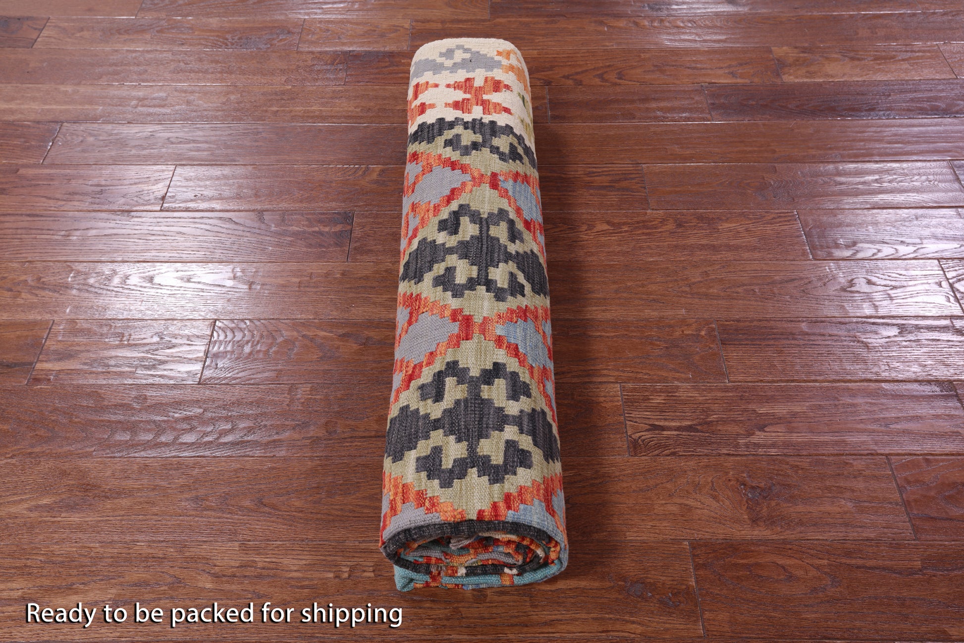 Reversible Kilim Flat Weave Wool On Wool Rug - 6' 6" X 10' 1" - Golden Nile