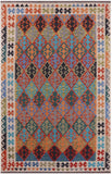 Reversible Kilim Flat Weave Wool On Wool Rug - 6' 6" X 10' 1" - Golden Nile