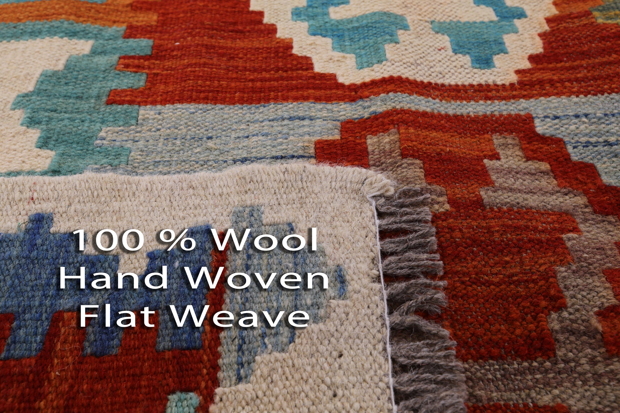 Reversible Kilim Flat Weave Wool On Wool Rug - 6' 10" X 9' 9" - Golden Nile