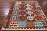 Reversible Kilim Flat Weave Wool On Wool Rug - 6' 10" X 9' 9" - Golden Nile