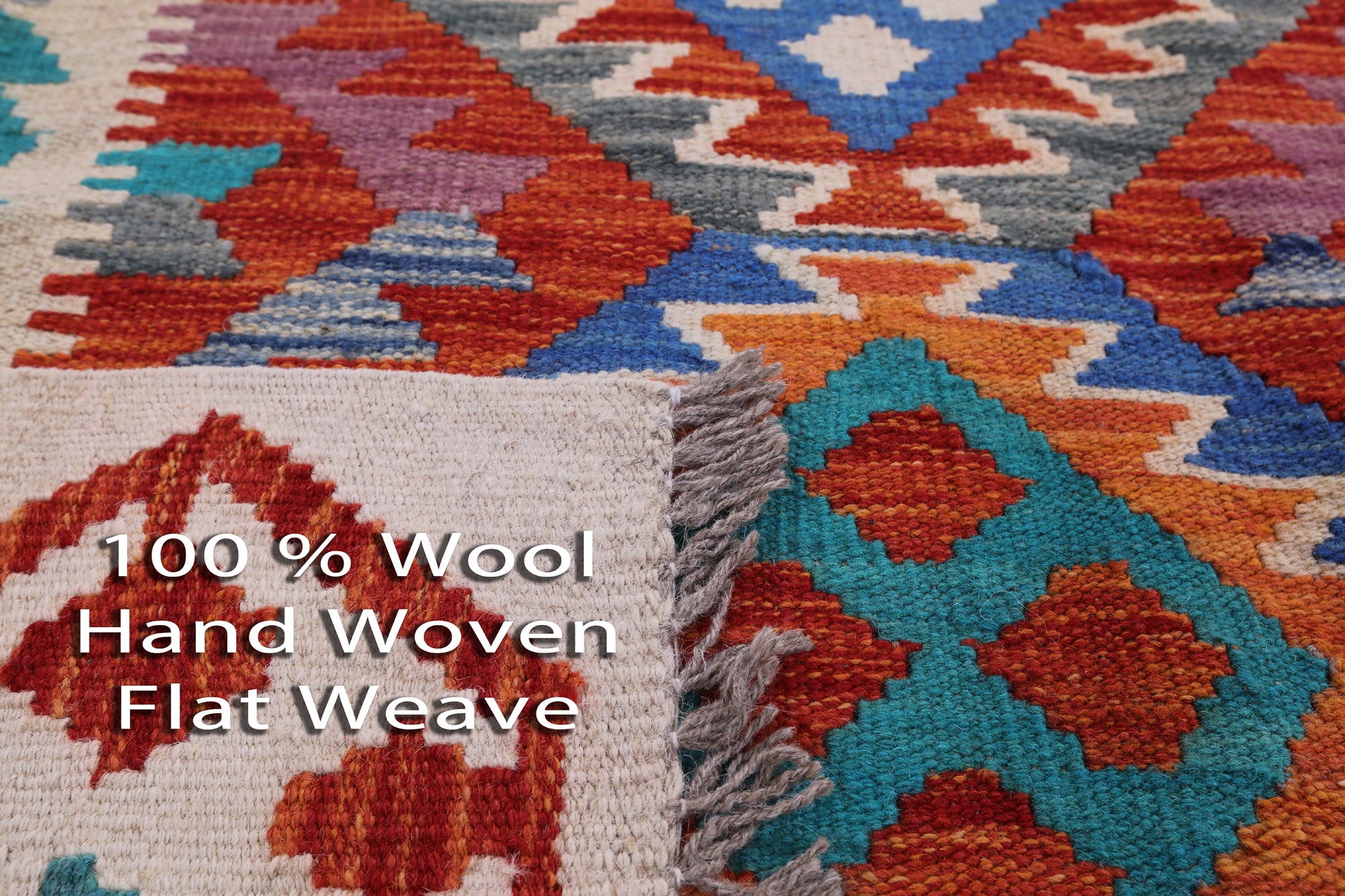 Reversible Kilim Flat Weave Wool On Wool Rug - 6' 7" X 9' 9" - Golden Nile