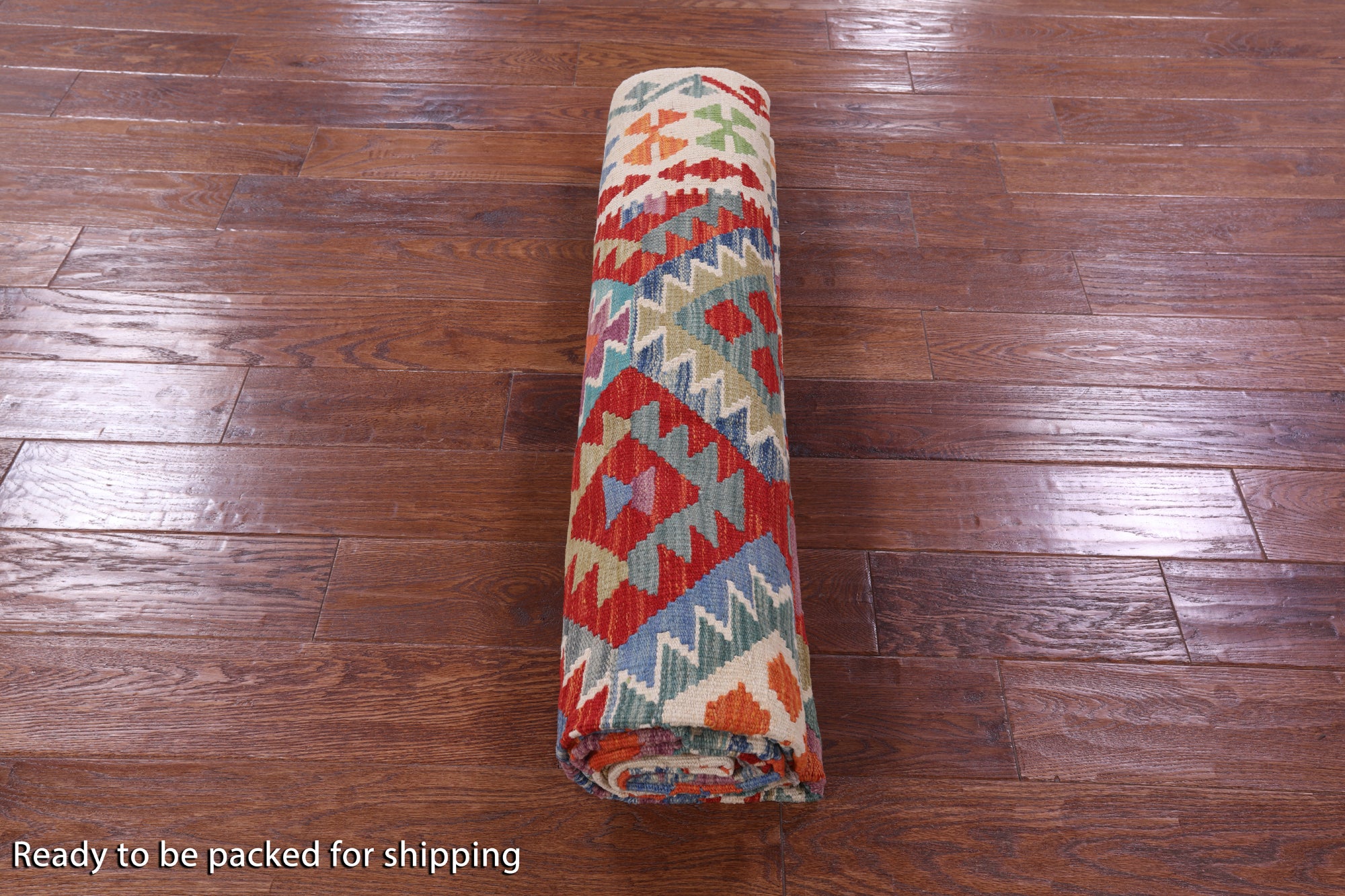 Reversible Kilim Flat Weave Wool On Wool Rug - 6' 7" X 9' 9" - Golden Nile