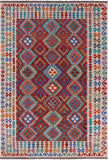 Reversible Kilim Flat Weave Wool On Wool Rug - 6' 7" X 9' 9" - Golden Nile