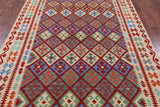 Reversible Kilim Flat Weave Wool On Wool Rug - 6' 7" X 9' 5" - Golden Nile