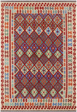 Reversible Kilim Flat Weave Wool On Wool Rug - 6' 7" X 9' 5" - Golden Nile