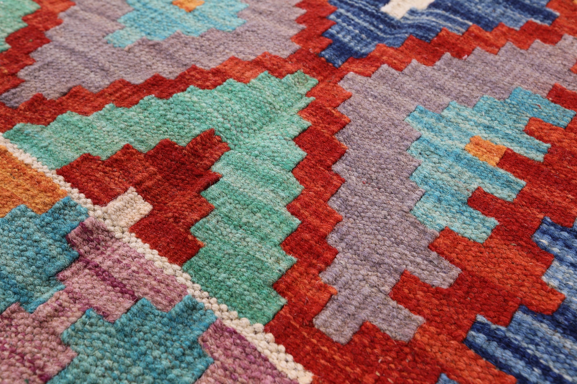 Reversible Kilim Flat Weave Wool On Wool Runner Rug - 2' 8" X 9' 7" - Golden Nile