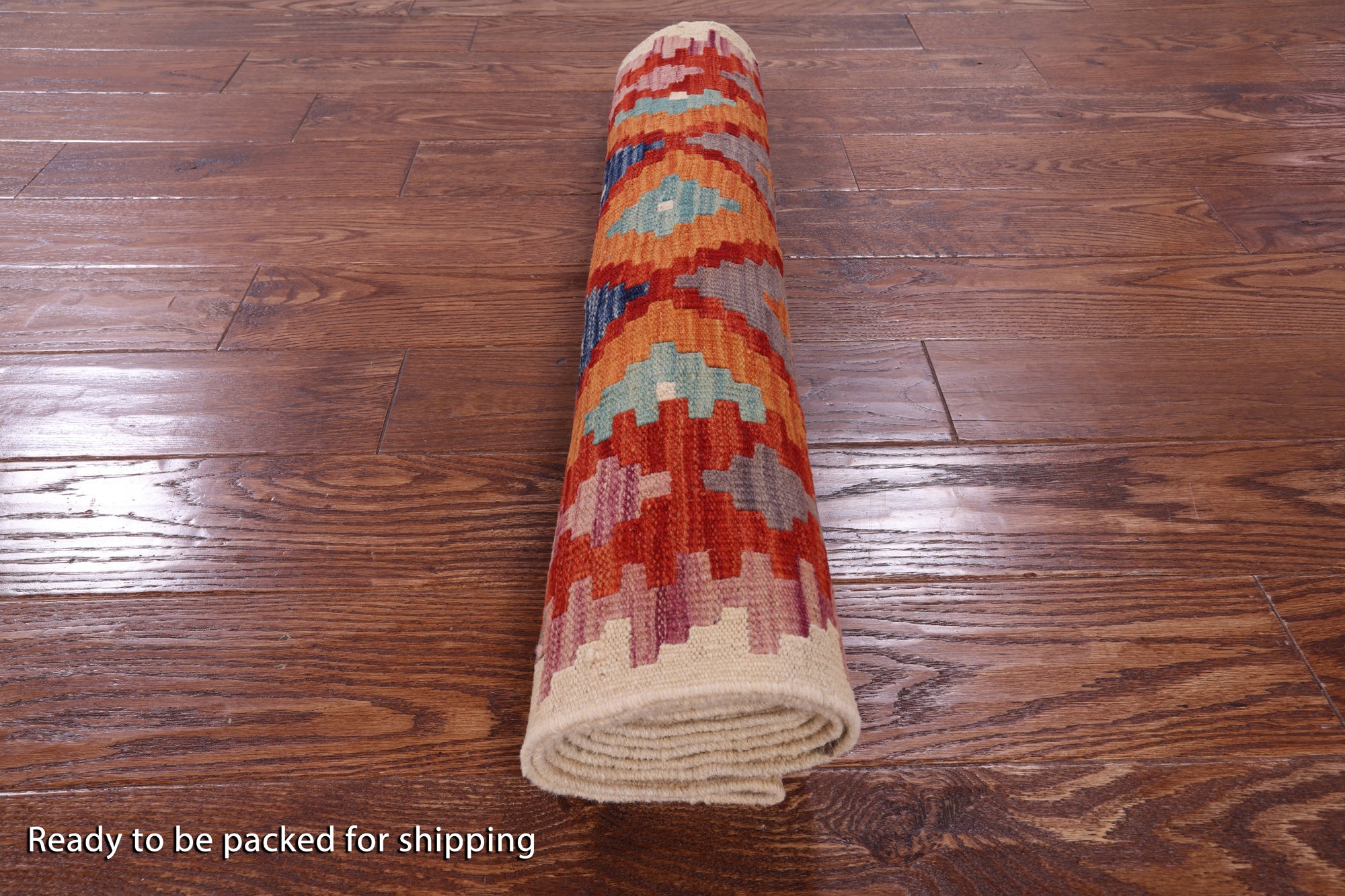 Reversible Kilim Flat Weave Wool On Wool Runner Rug - 2' 8" X 9' 7" - Golden Nile