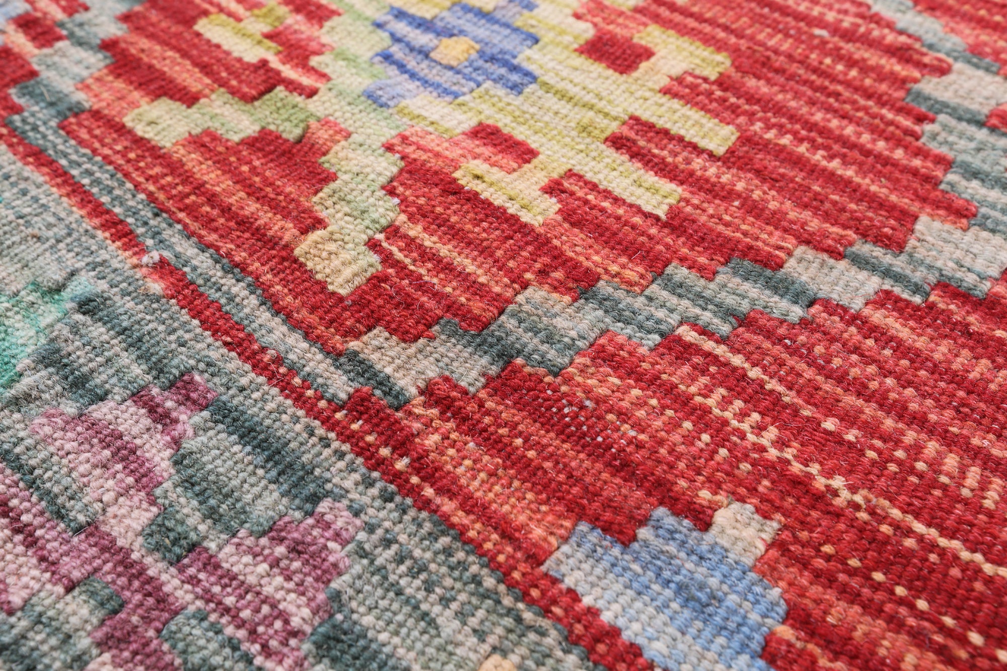 Reversible Kilim Flat Weave Wool On Wool Runner Rug - 2' 10" X 32' 8" - Golden Nile