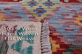 Reversible Kilim Flat Weave Wool On Wool Runner Rug - 2' 10" X 32' 8" - Golden Nile