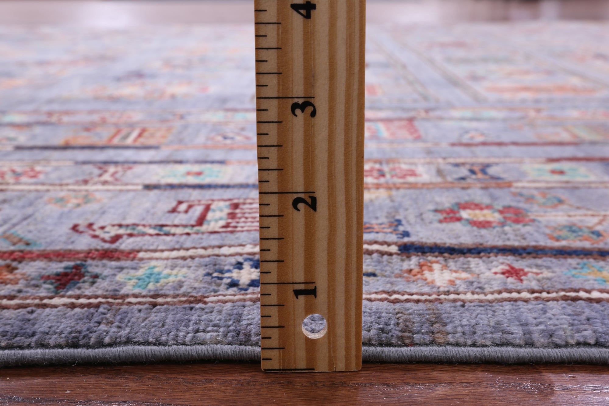Grey Tribal Persian Gabbeh Hand Knotted Wool Rug - 5' 6" X 8' 4" - Golden Nile