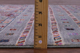 Grey Khorjin Persian Gabbeh Handmade Wool Rug - 4' 0" X 6' 1" - Golden Nile