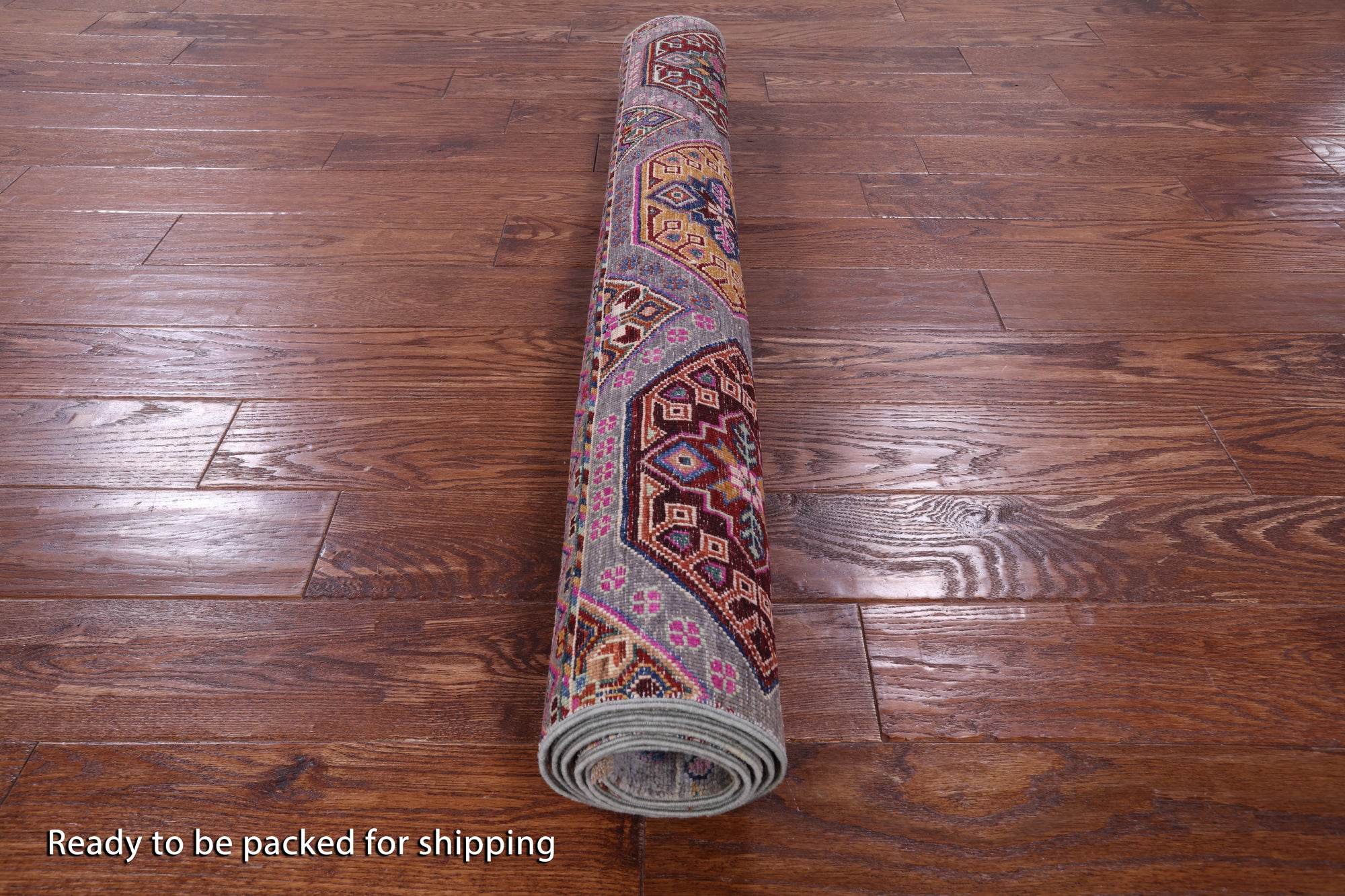 Grey Khorjin Persian Gabbeh Handmade Wool Rug - 4' 0" X 6' 1" - Golden Nile