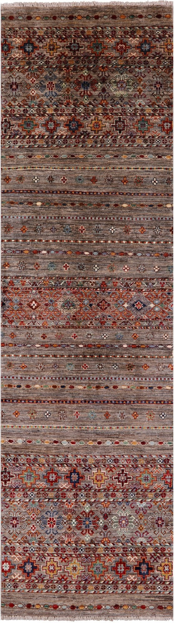 Khorjin Persian Gabbeh Hand Knotted Wool Runner Rug - 2' 7" X 9' 4" - Golden Nile