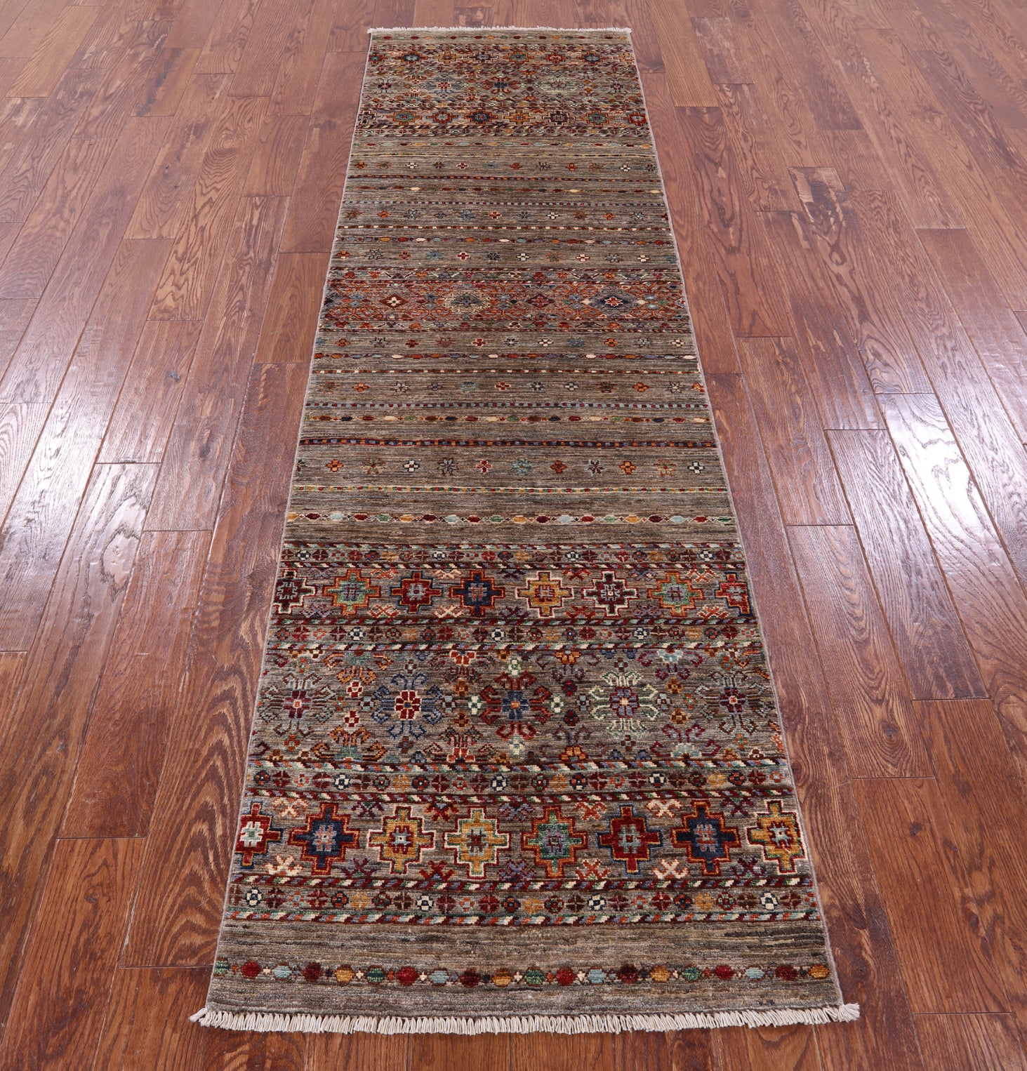 Khorjin Persian Gabbeh Hand Knotted Wool Runner Rug - 2' 7" X 9' 4" - Golden Nile