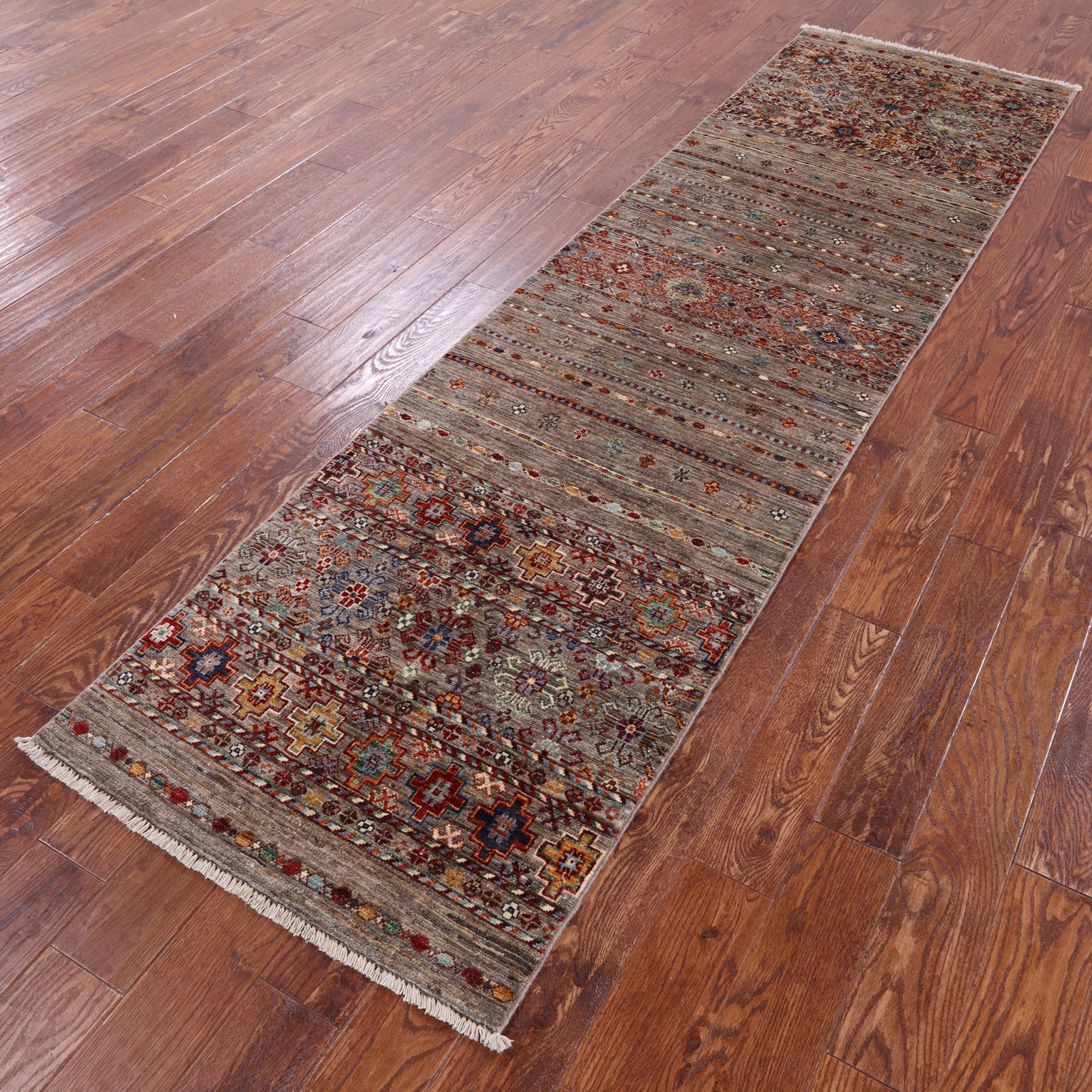 Khorjin Persian Gabbeh Hand Knotted Wool Runner Rug - 2' 7" X 9' 4" - Golden Nile