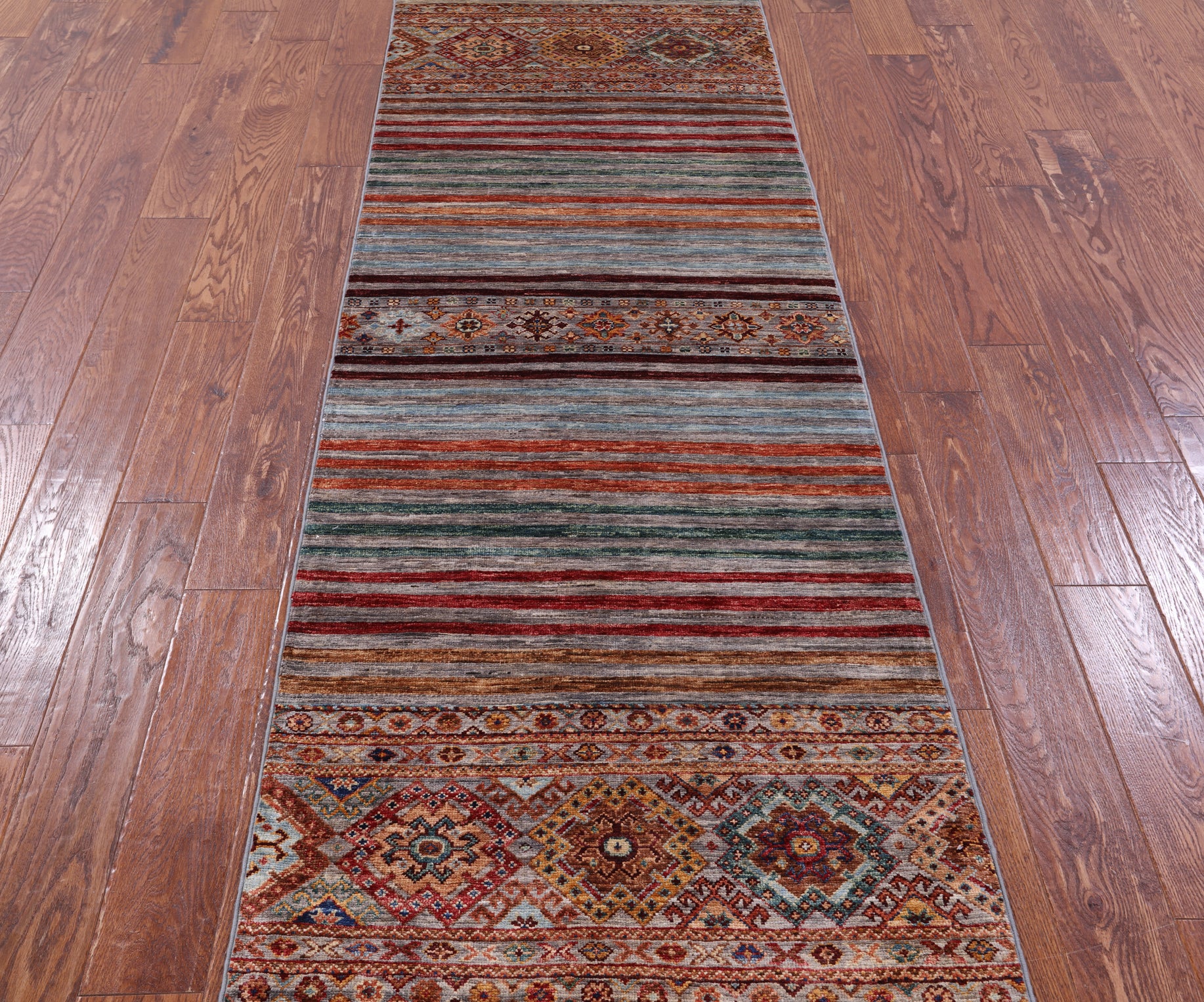 Khorjin Persian Gabbeh Hand Knotted Wool Runner Rug - 2' 8" X 8' 7" - Golden Nile