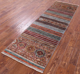 Khorjin Persian Gabbeh Hand Knotted Wool Runner Rug - 2' 8" X 8' 7" - Golden Nile