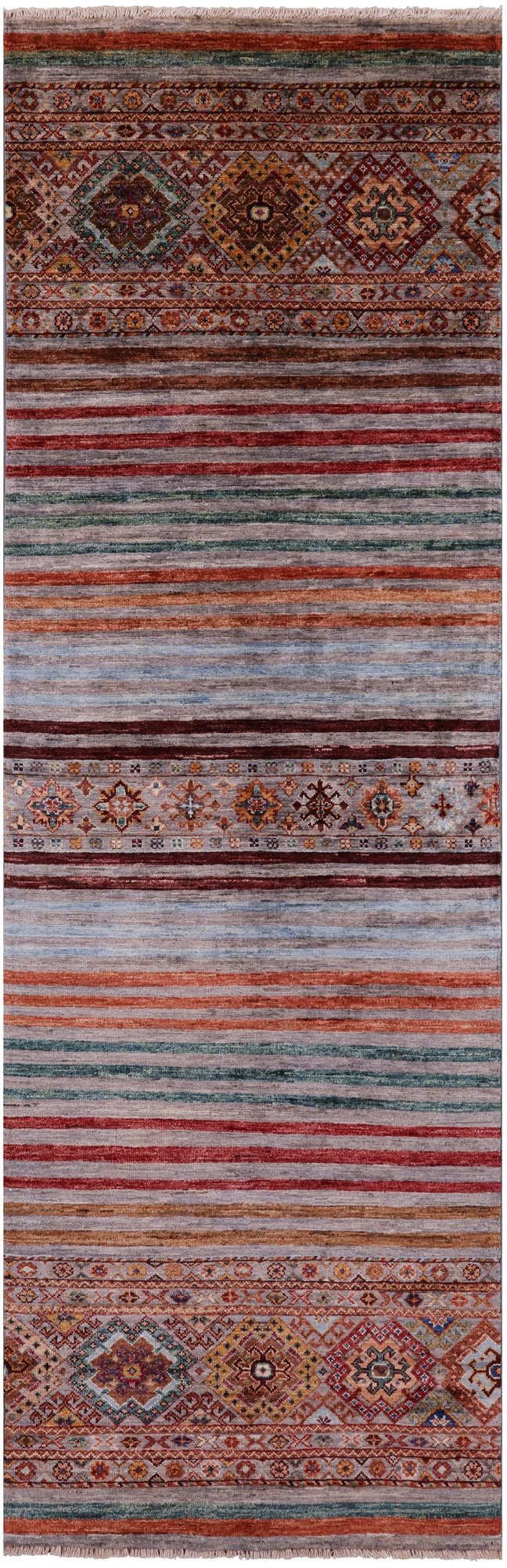 Khorjin Persian Gabbeh Hand Knotted Wool Runner Rug - 2' 10" X 8' 7" - Golden Nile