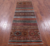 Khorjin Persian Gabbeh Hand Knotted Wool Runner Rug - 2' 10" X 8' 7" - Golden Nile