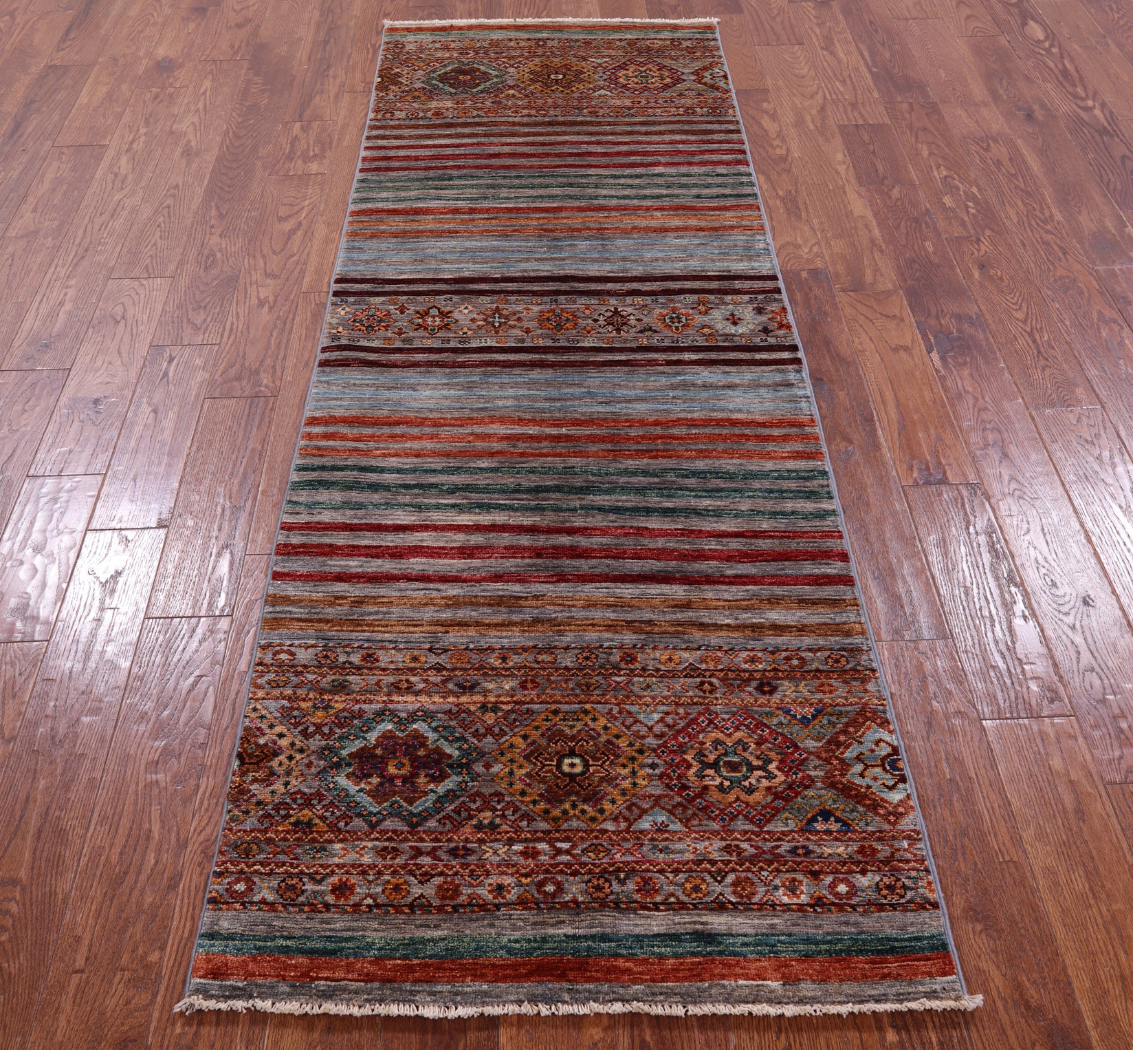 Khorjin Persian Gabbeh Hand Knotted Wool Runner Rug - 2' 10" X 8' 7" - Golden Nile