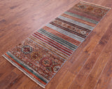 Khorjin Persian Gabbeh Hand Knotted Wool Runner Rug - 2' 10" X 8' 7" - Golden Nile